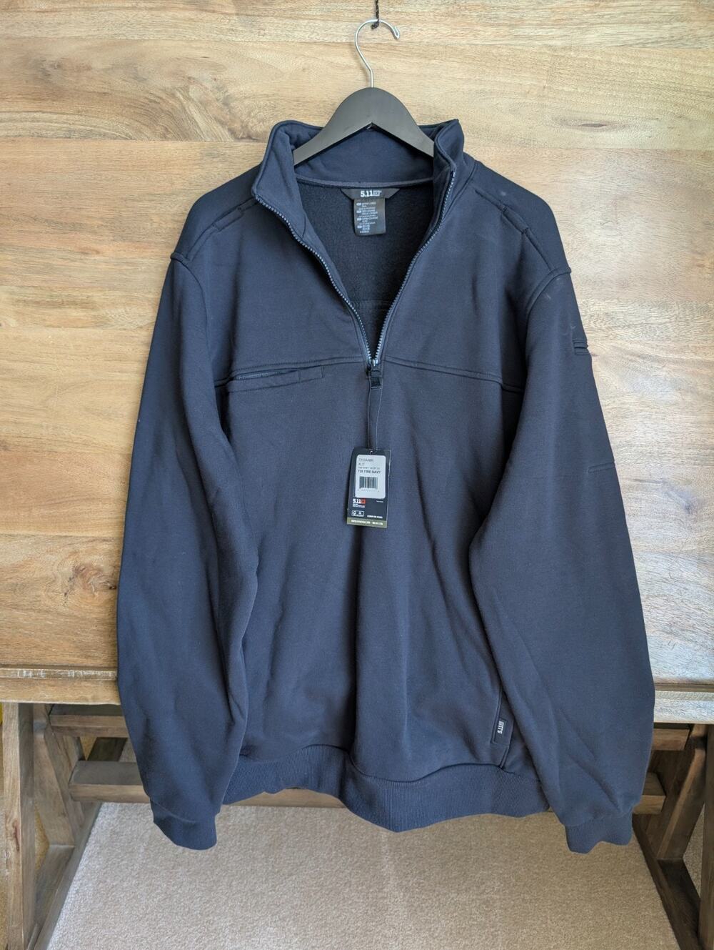 NWT 5.11 Tactical Job Shirt Mens XLT Fire Navy Fleece Lined 2.0 1/4 Zip Pullover